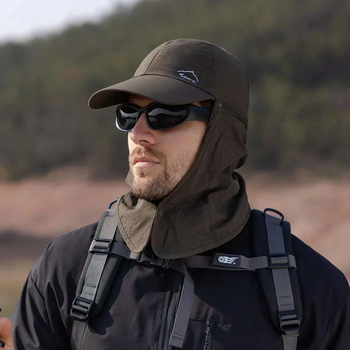 Men Summer Fishing Protection Baseball Quick Drying Waterproof Detachable Sun Cap Shawl Women Outdoor Bicycle Visor Nasi