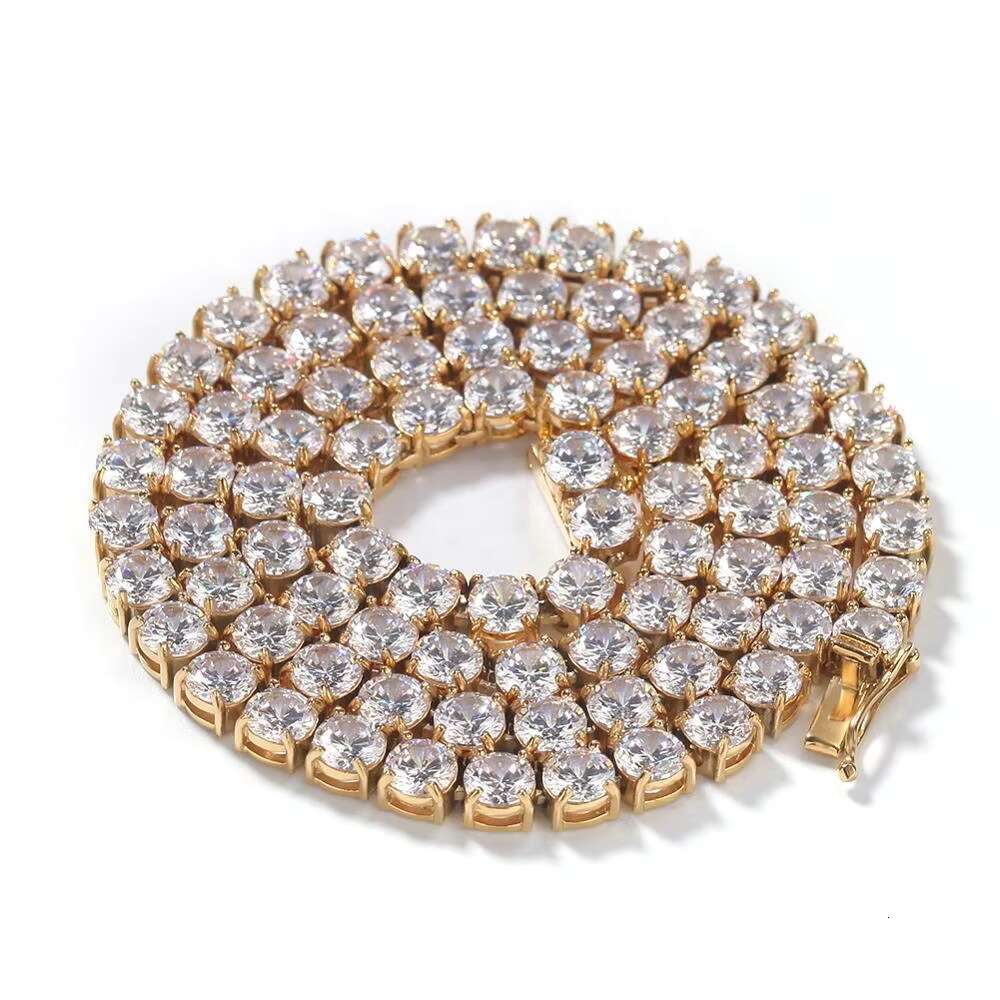 Hip hop stainless steel AAAA grade ice out CZ tennis chain men's and women's necklace