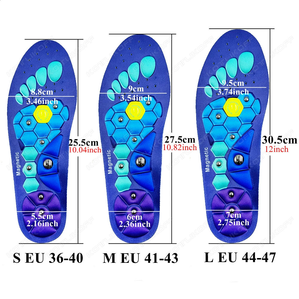 1 Pair Acupressure Foot Insoles for Men Women Orthopedic Gel Magnetic Shoe Inserts Magnet Technology Support Insole 250319