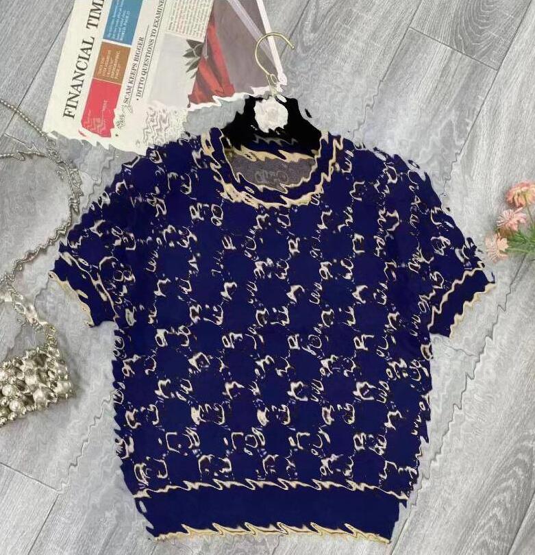 Desinger NEW Women's pink color t-shirt short sleeves knitted tshirts Sweater letters G Pullover Femme Jumper bottom top polos t shirts clothing