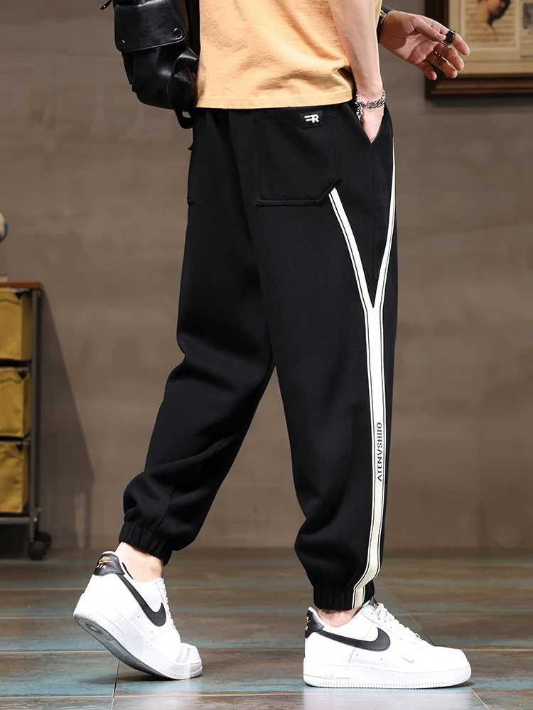 2023 New Mens Joggers Sweatpants Baggy Pants Fashion Drawstring Black Grey Cotton Casual Loose Trousers Plus Size 6XL 7XL 8XL X250319