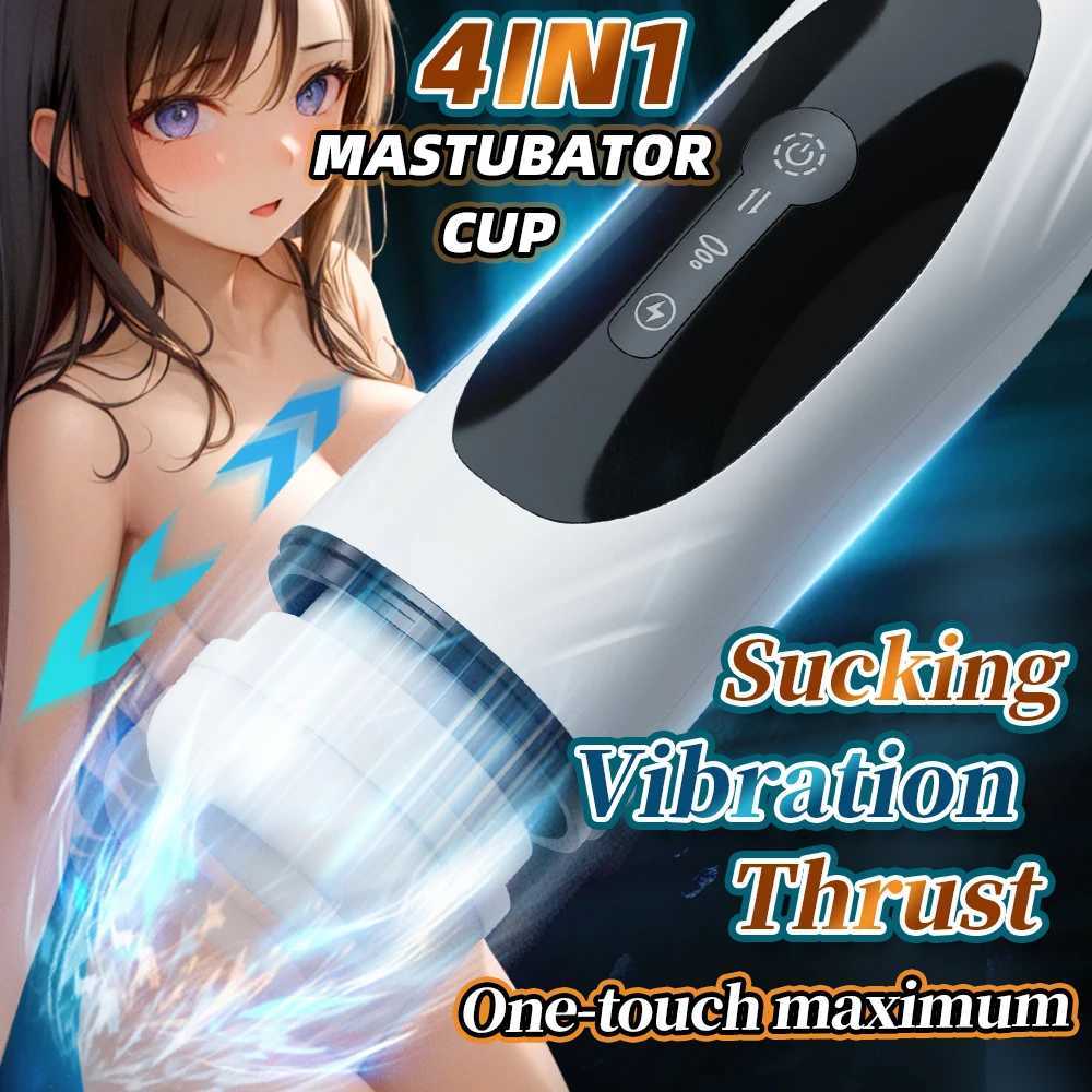 Automatic retractable male masturbation cup oral stimulation sucking vibration masturbation massage cat adult sex toyXJ250319