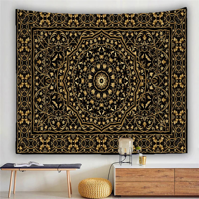 Persian Tapestry Wall Hanging Beach Blanket Mattress Psychic Bohemian Yoga Mat Mandala 250313