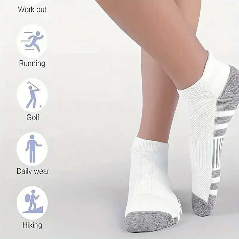 6/12 Pairs Comfortable Cushioned Running Socks - Lightweight Moisture-Wicking Breathable Low Cut Non-Slip Tab X250319