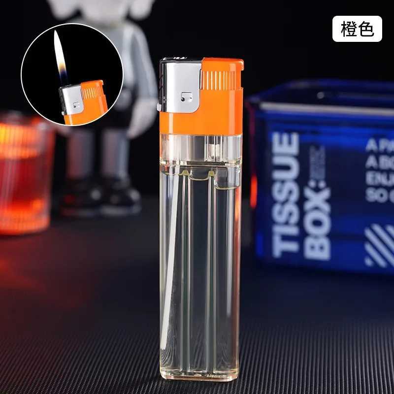 2025 New Extra Large Torch Butane Lighter Extra Large Transparent Body Large Capacity Gas Tank Cigarette Accessories WholesaleC250319