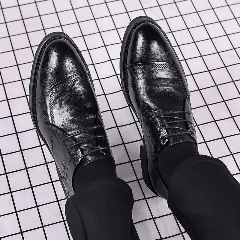Mens shoes mens shoes mens shoes genuine leather business formal Oxford shoes mens high-quality leather Zapatos HombreXJ250319