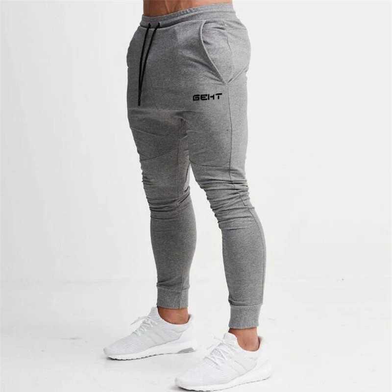 2019 Fashion Men Gyms Pants Joggers Fitness Casual Long Pants Men Workout Skinny Sweatpants Jogger Tracksuit Cotton Trousers X250319