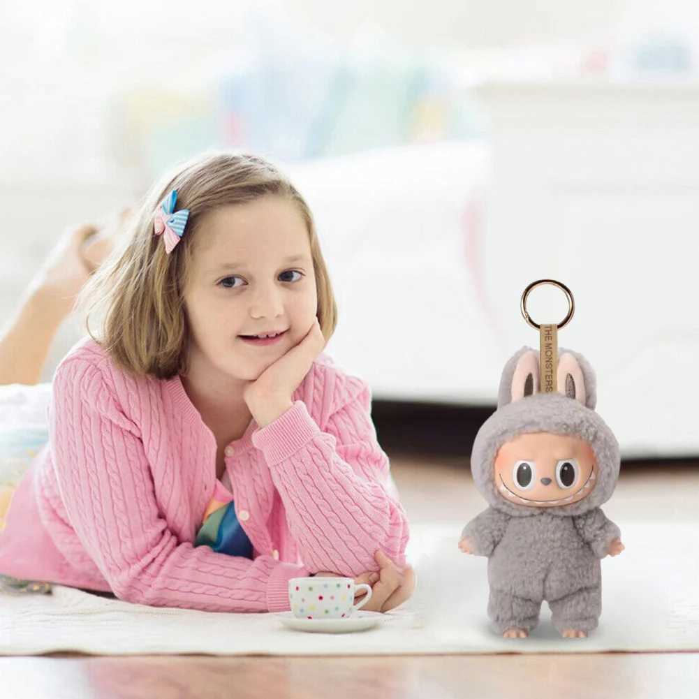 Monster Labubu Sitting down Party Series Heartbeat Macaron Doll Kawai Guessing Bag Model Bag Keychain Series DecorationT250318