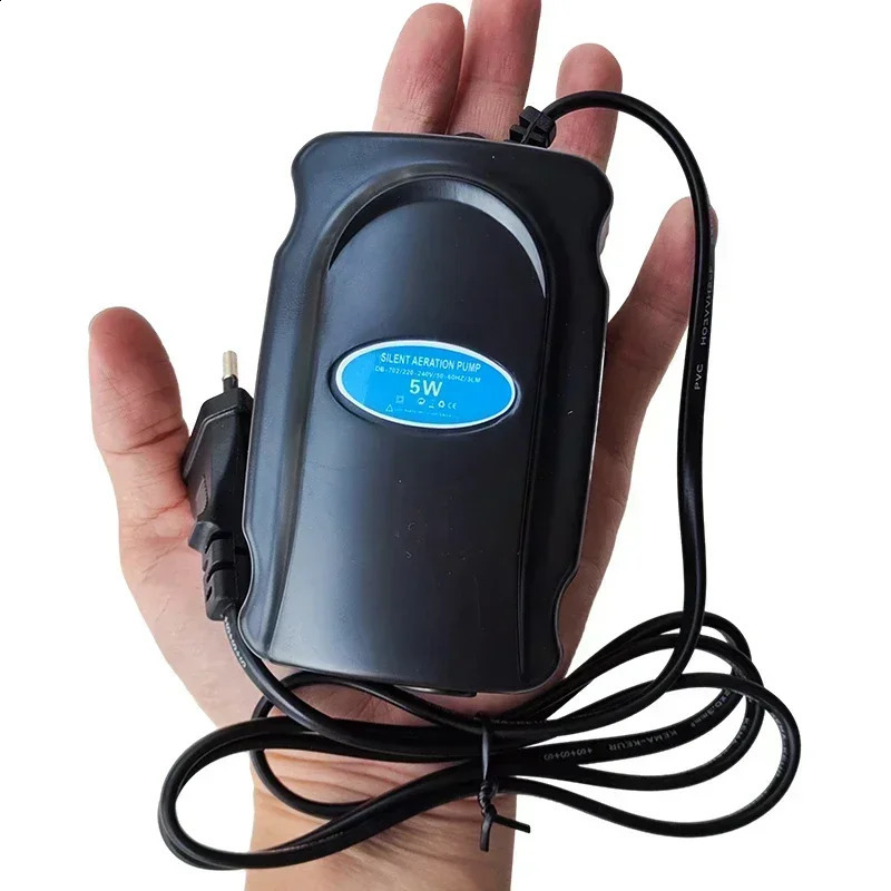 5W Aquarium Silent Air Pump 220V240V 110V Fish Tank Quiet Oxygen Accessories Bubble Stone Compressor 250318