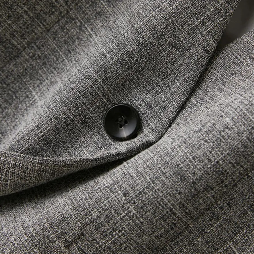 Grey Vneck short vest womens jacket for spring and autumn elegant generous in the workplace 250319