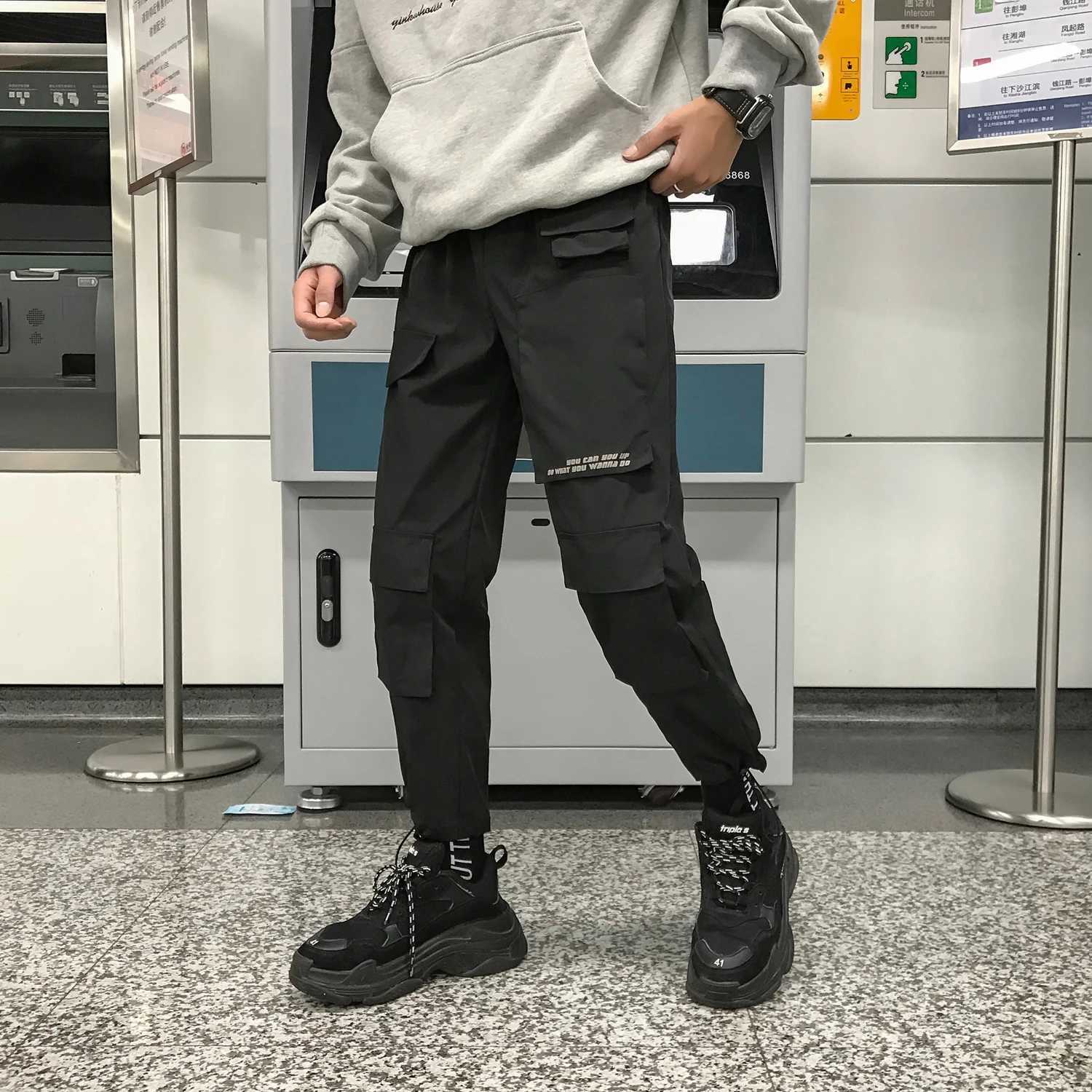 Fashion Men Streetwear Cargo Pants Mens Trousers Hip Hop Joggers Pockets Purple Men Woman Sweatpants Korean Ankle-Length Pants X250319