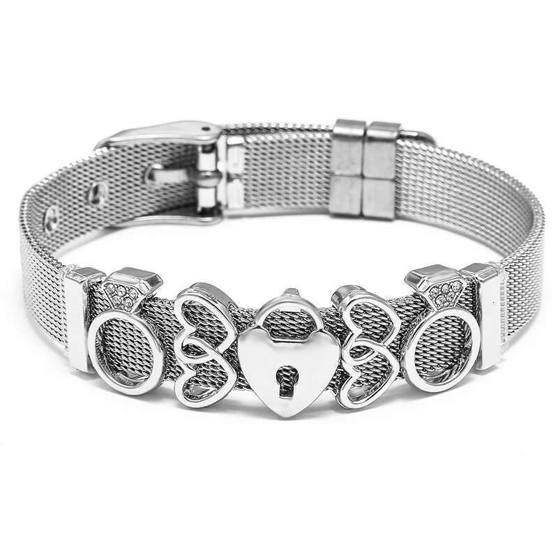 2024 New Friendship Crown Beads Charm Bracelet With Silver Color Mesh Kepper Bracelet For Women Jewelry Gift Dropshipping