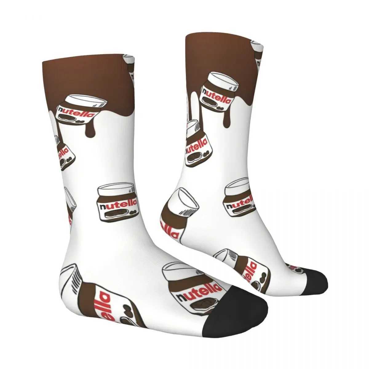 Chocolate food cartoon nut socks mens and womens spring long socks polyester X250319
