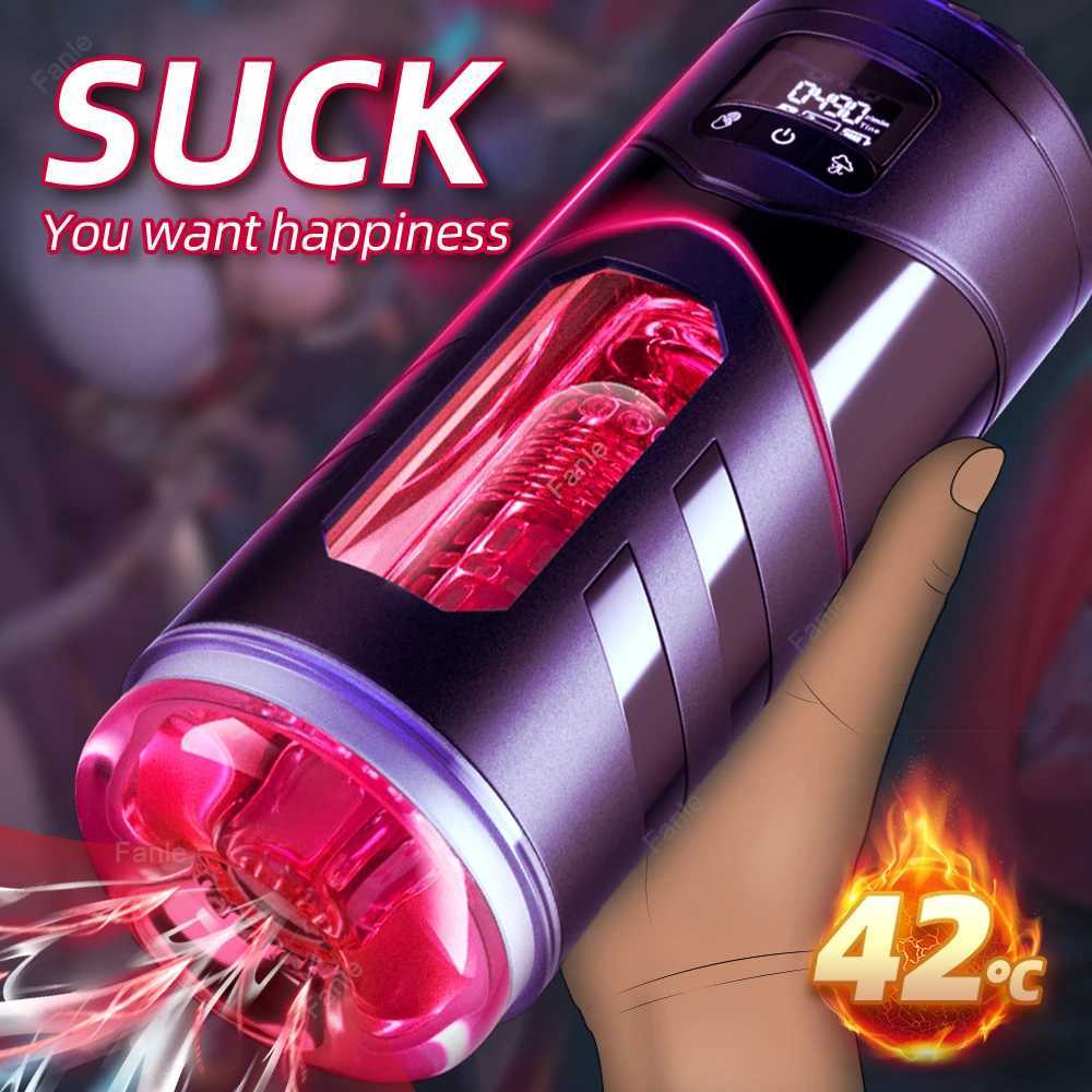 Automatic hot suction vibration male masturbation cup oral sex cat pocket sex machine masturbation toys adult productsXJ250319