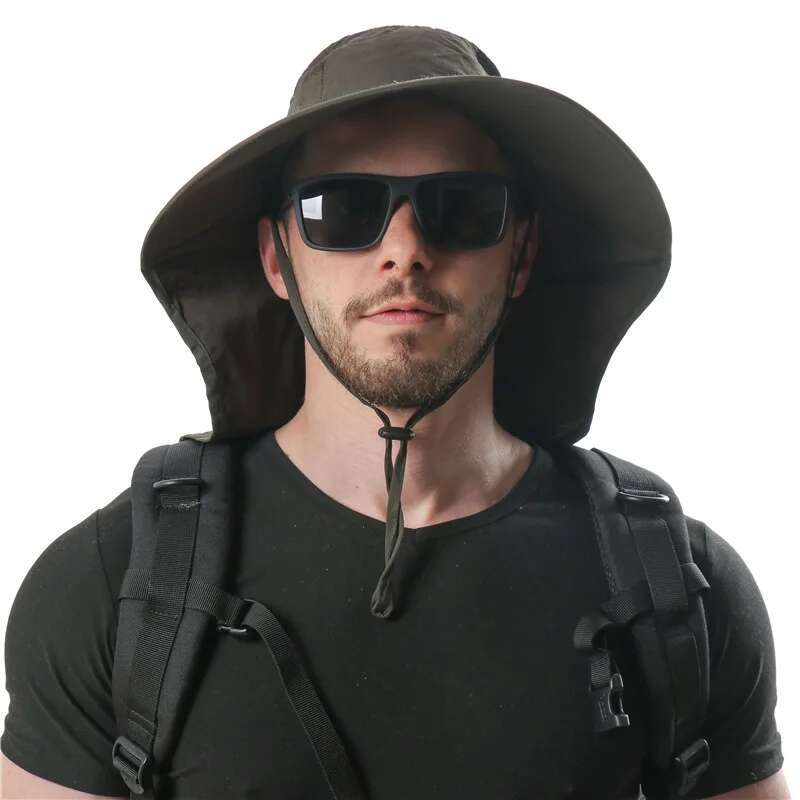 Summer Men Protection And Splashing Women Sun Shading Anti Ultraviolet Fisherman Hats Shawl Outdoor Cap Unisex