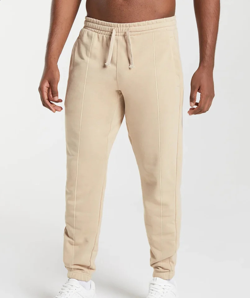 Mens drawstring casual pants straight autumn and winter jogging multi pocket solid color sports 250319