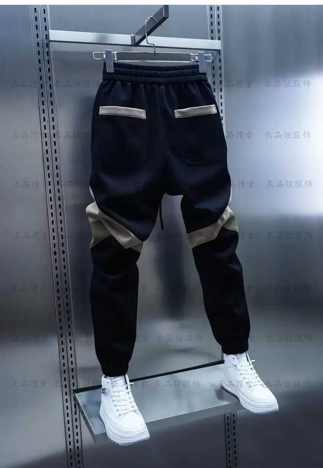 Patchwork Fashion Jogger Sweatpants 2024 Autumn New Outdoor Casual Trousers Cotton Harem Pants Elastic Waist Mens Clothing X250319