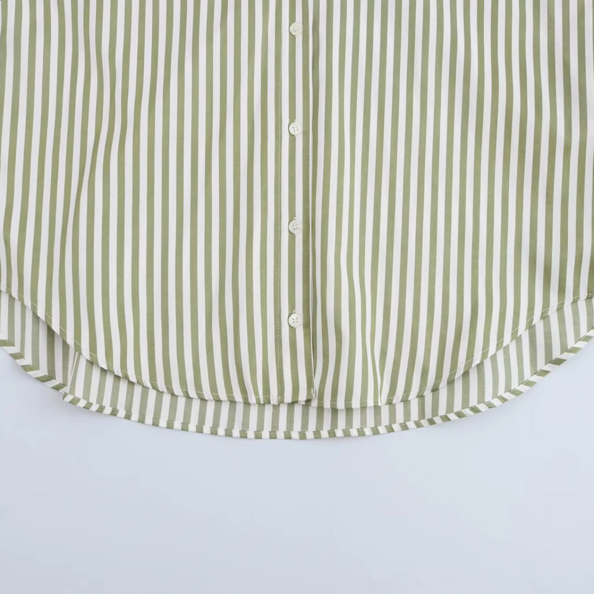 ZBZA Womens Striped Shirt with Collar Long Sleeve Single breasted Basic Top SpringSummer Style Casual Slimming Unique 250319