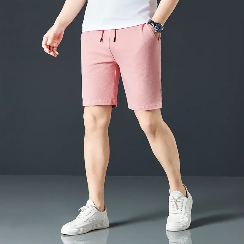 Mens Casual and Fashionable Pure Cotton Shorts with Drawstring and Comfortable Pants 250317
