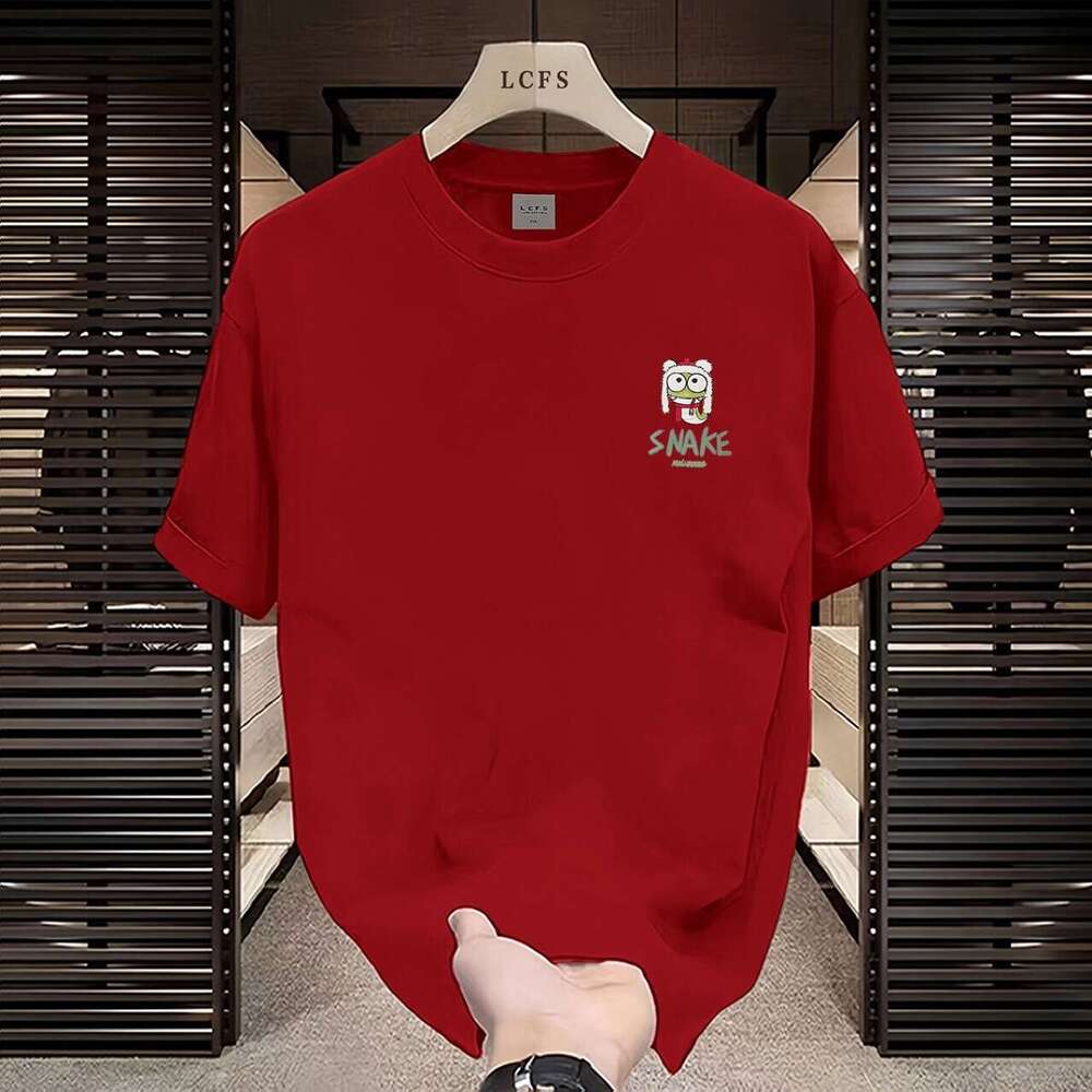 2025 Summer New Colorful Cartoon Printing Fashionable Style Versatile Men's Casual Short sleeved T-shirt Trendy