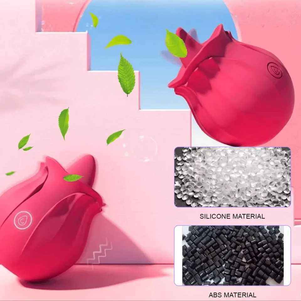 Sucking rose vibrator female vaginal massager sucking cup oral sex licking clitoris strong stimulation female sex toy W250319