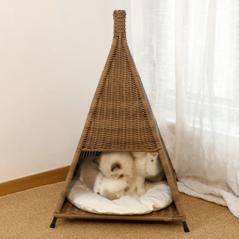 Cat's House Summer Kennel Dry and Breathable Pet Nest Four Seasons Tent Web Celebrity Bed for Cat Comfortable and Stylish Easy