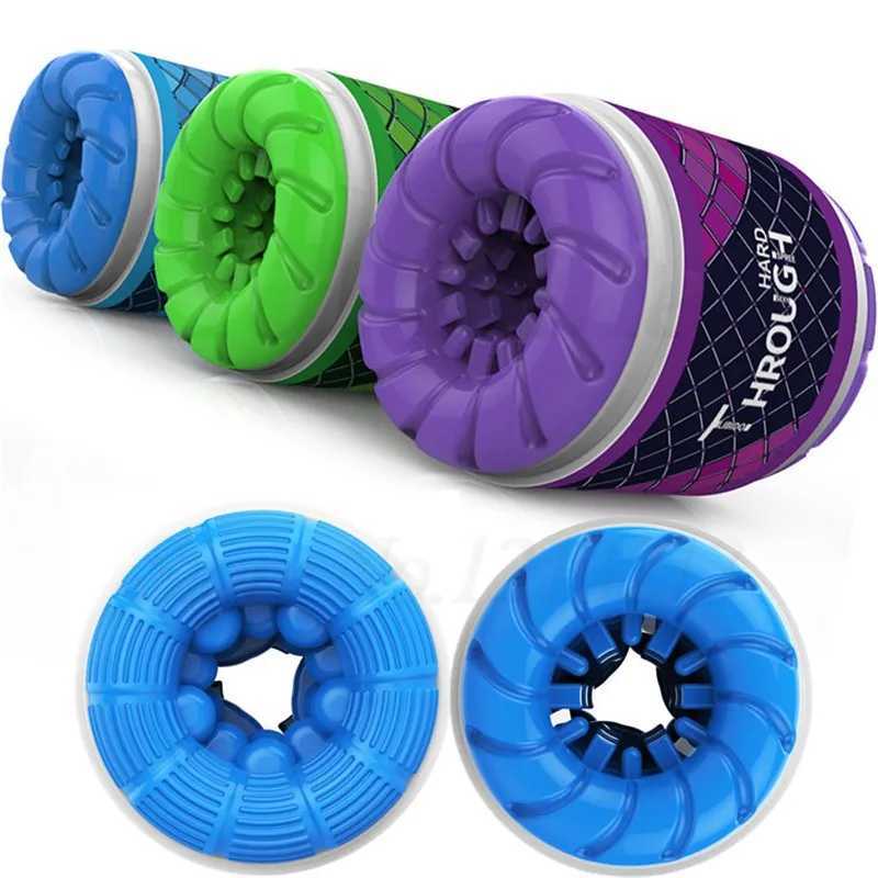 Oral sex male Masturbator Cup artificial vagina dual channel sex toy for male pocket cat Glans stimulating adult productXJ250319