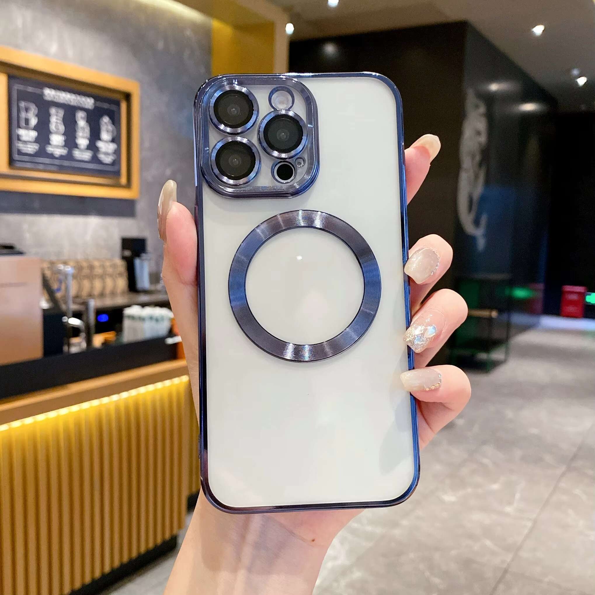 Transparent Magnetic Case iPhone 14 13 12 11 15 Pro Max 15Pro Soft Silicone Electroplate Full Lens Camera Cover for IPhone16