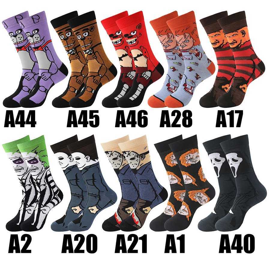1 pair of cartoon anime game SOCKS crew SOCKS women Christmas Halloween novel fun happy crazy street skateboarding X250319