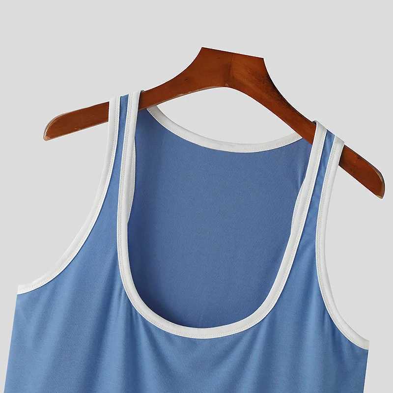 Summer mens tight fitting fitness vest casual fashion sleeveless sportswear fashionable decal fitness vest S-2XLT250318