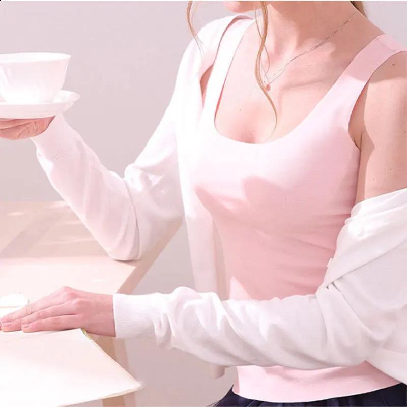 Womens seamless Tshirt solid color vest summer basic womens low neck bottom shirt elastic casual 250319