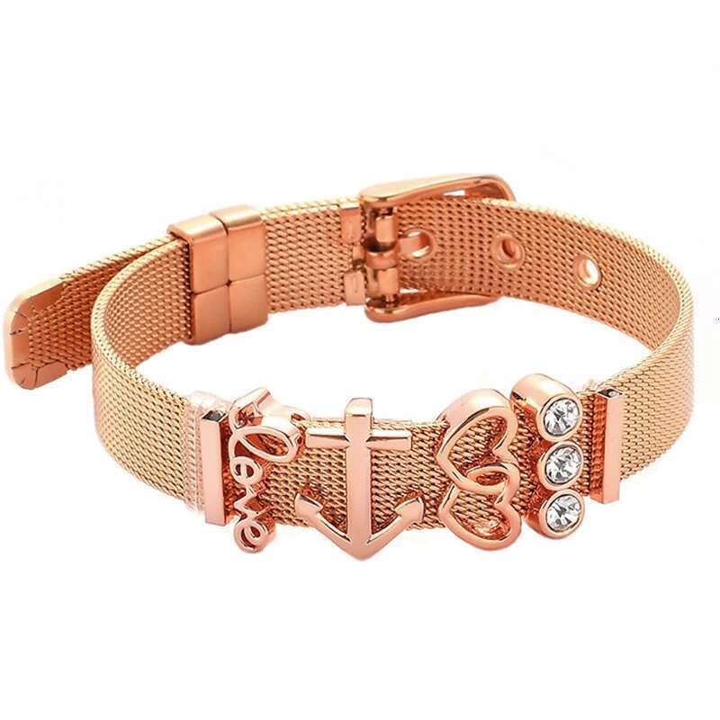 Fashion Stainless Steel Mesh Bracelets Original Heart To Heart Beads Kepper Bangle Bracelet For Women Men Jewelry Gift Wholesale