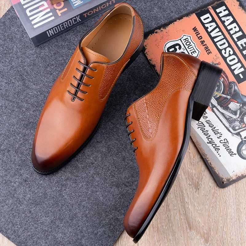 High quality handmade Oxford casual business shoes formal mens shoes Fi dress leather lace comfortable shoesXJ250319