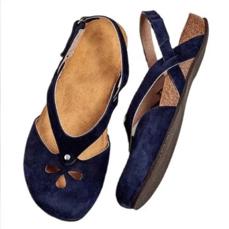 New Arrival Womens Sandals Summer Womens Comfortable Ankle Hollow Round Toe Sandals Womens Soft Beach Sole Womens Large Size T250318