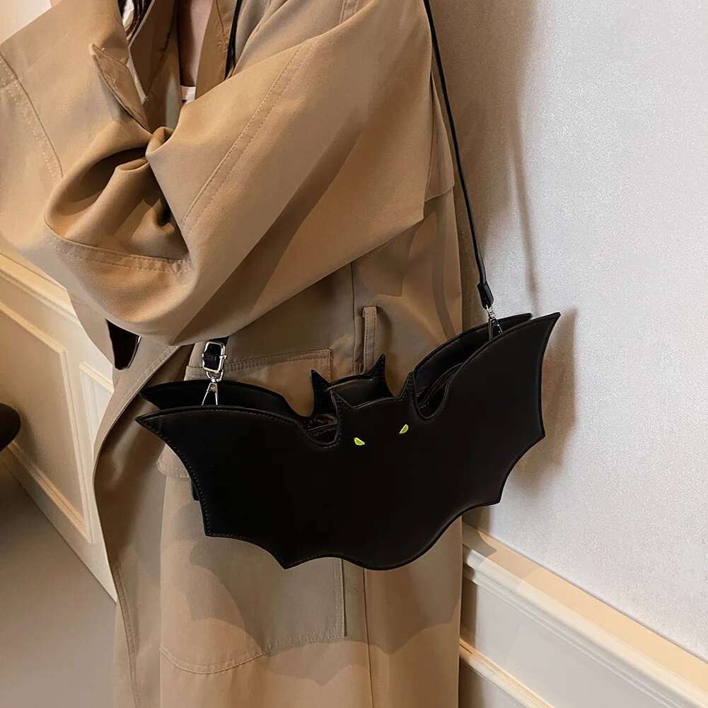 Shoulder Women Bat Shaped Crossbody PU Leather Adjustable Strap Messenger Bag Clutch Purse For Shopping Travel