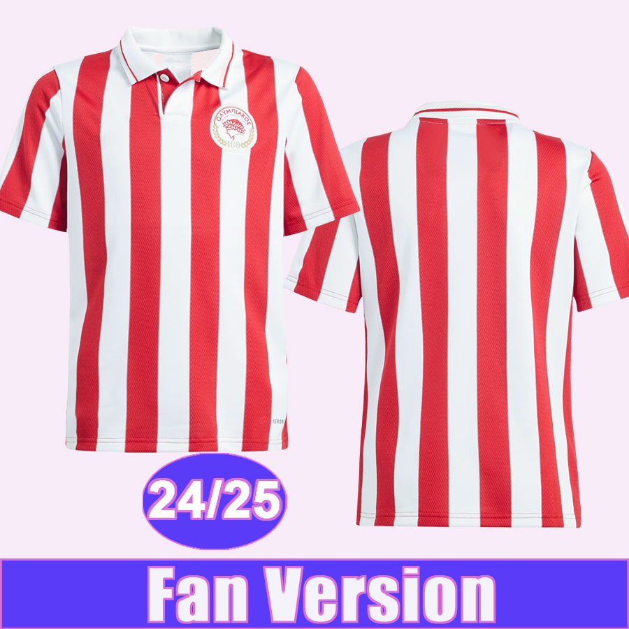24 25 Olympiakos Mens Soccer Jerseys GELSON PALMA ANDRE HORTA CHIQUINHO EL KAABI MOUZAKITIS 100th Anniversary Edition Football Shirts Aldult Uniform