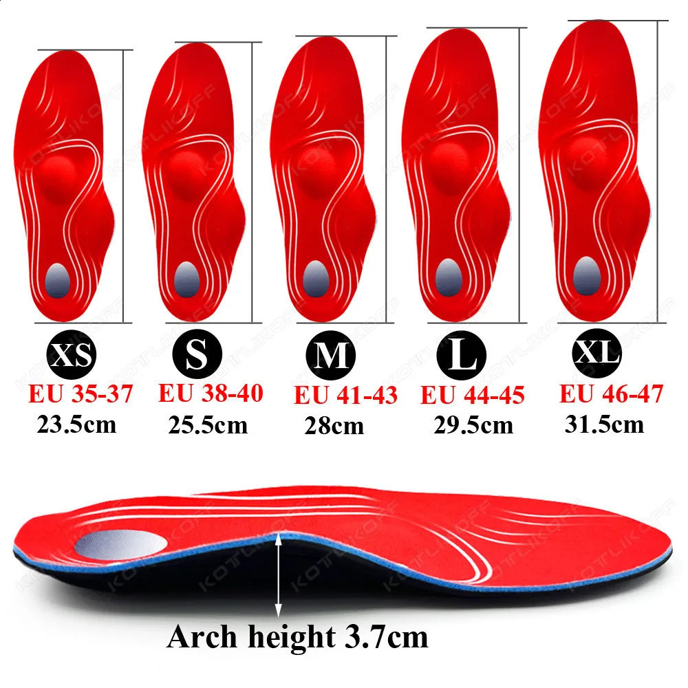 KOTLIKOFF Severe Flat Feet Insoles Ortic Arch Support Inserts Orthopedic Shoes Sole For High Heel Plantar Fasciitis Men Woman 250319