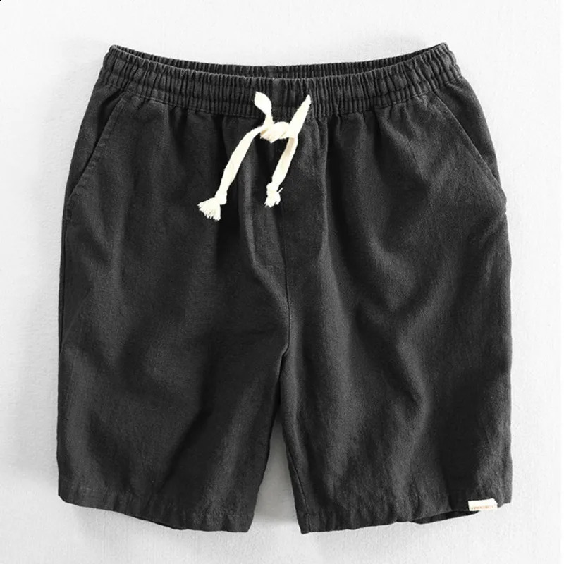 Men Summer Cotton Linen Shorts Japan Candy Color Beach Holiday Home Male Simple Casual Slim Fit Harajuku Soft Thin Shorts Pants 250317