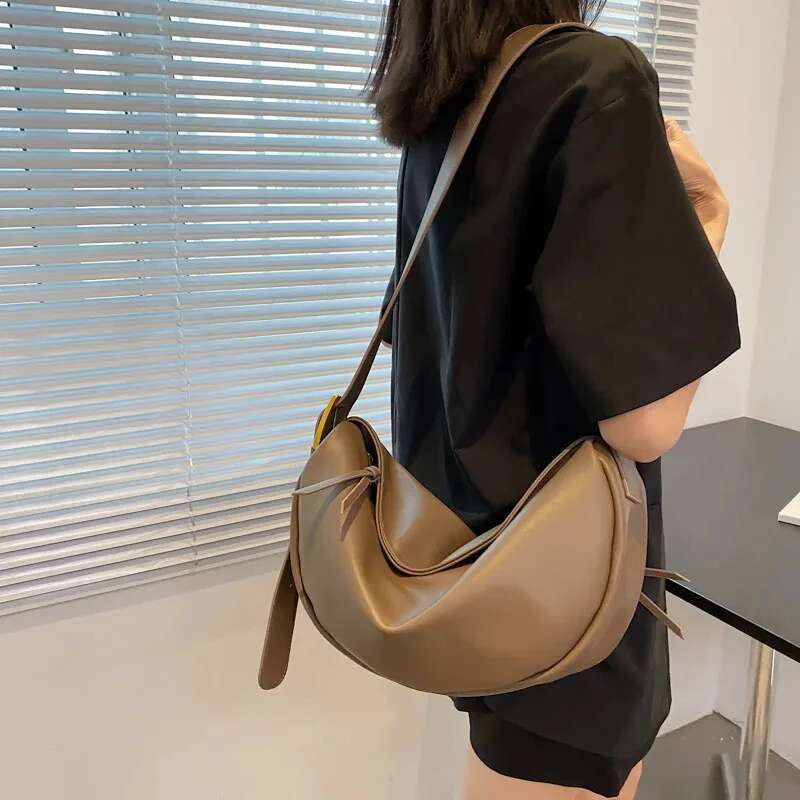 Crossbody For Women Large Capacity Handbags Solid Soft Shoulder Bags Female Casual Travel Hobos Bag Vintage Sac New