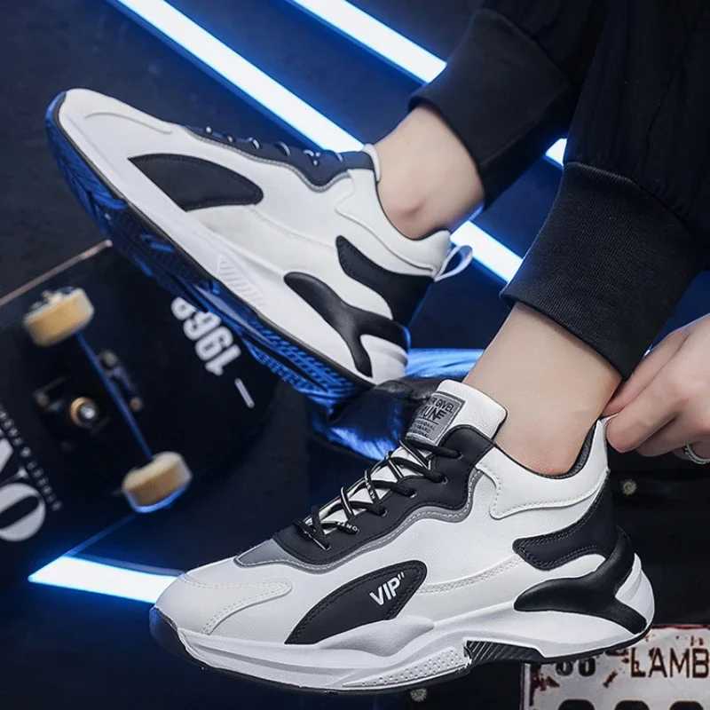 Platform Mens Sneakers Comfortable Running Shoes PU Leather Casual Shoes Non Slip Wear-resistant Men Tennis Shoe Tenis Masulino Z250319