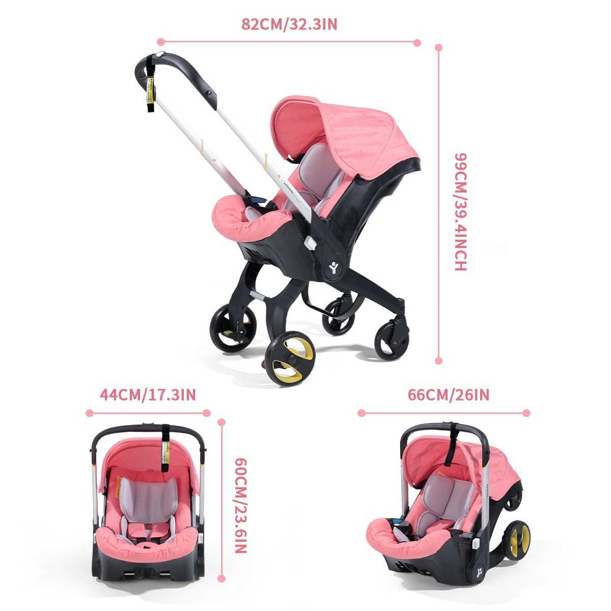 Lightweight baby stroller adjustable handle can be pushed in two directions foldable hand-painted suitable for travel and SH Z250319