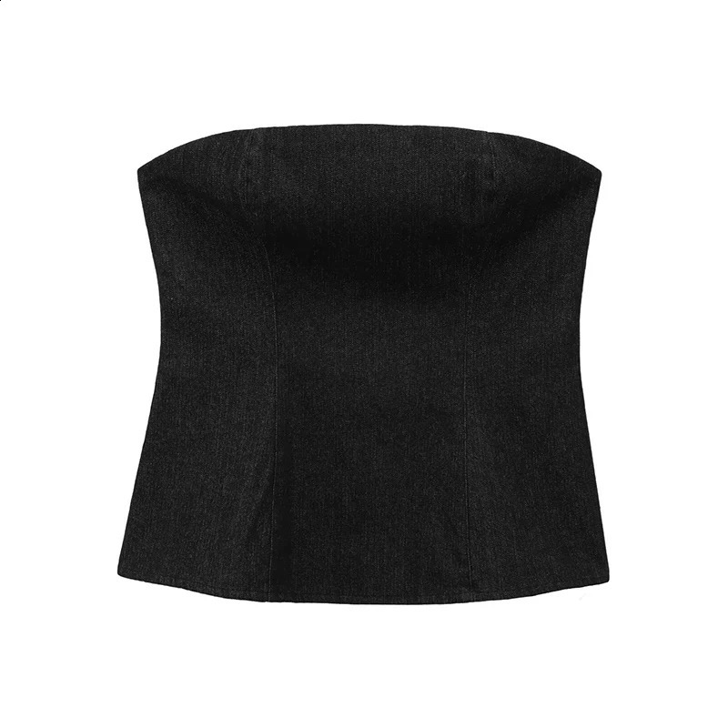 RAFZNB Womens Tight corset Top Fashionable and Sexy Off Shoulder n Straight Collar Slimming Short Tank 250319