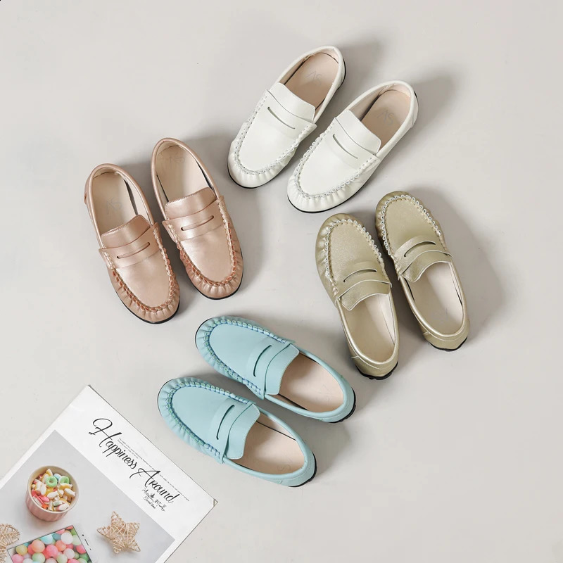 Spring Kids Shoes Children Casual Baby Girls Slip on Penny Loafers Preschool White Fashion Apartment Boys School Moccasin 250319