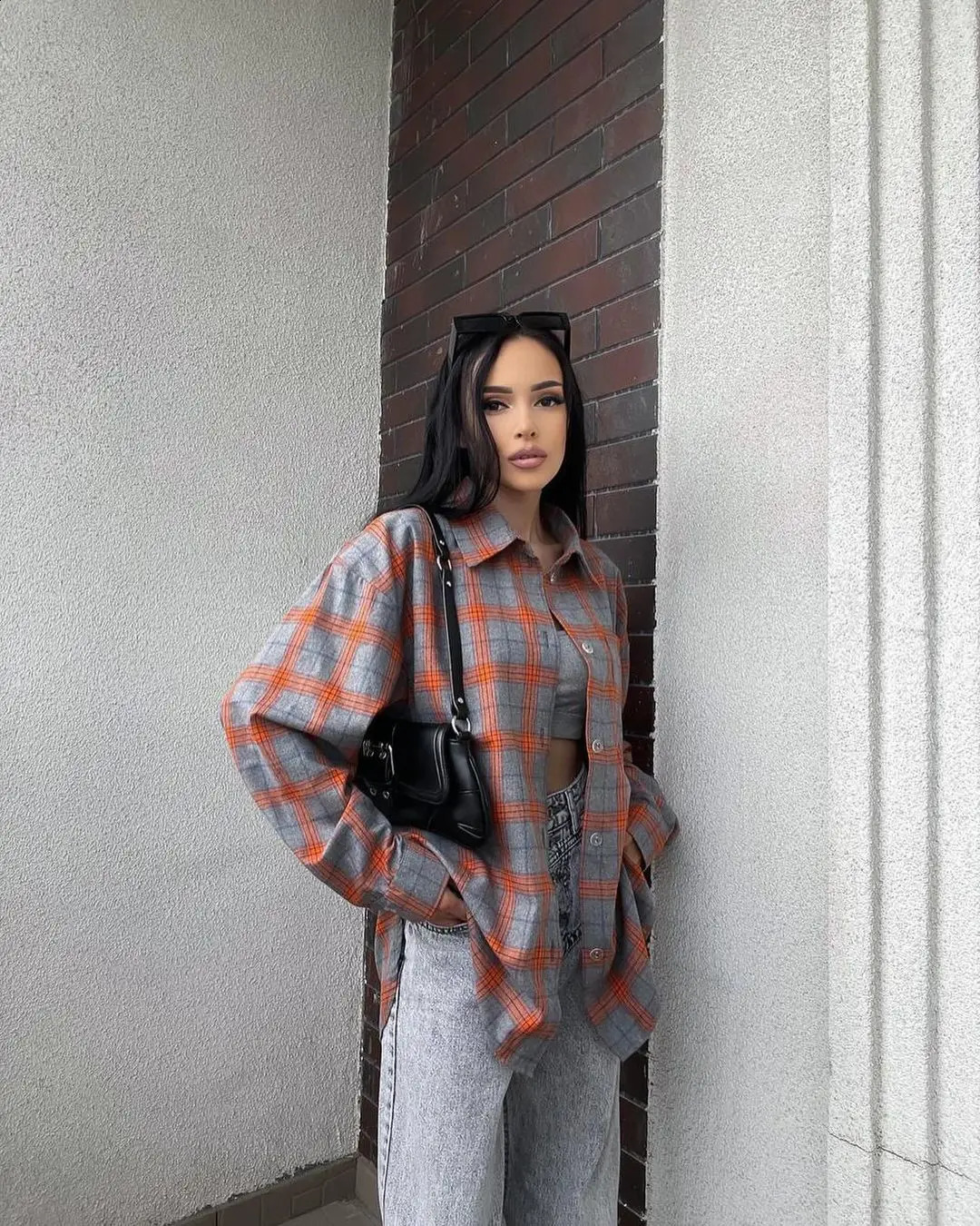 Retro plain loose fitting shirt for womens spring and summer fashion Korean style lapel single corset Y2K clothing long sleeved top 250319