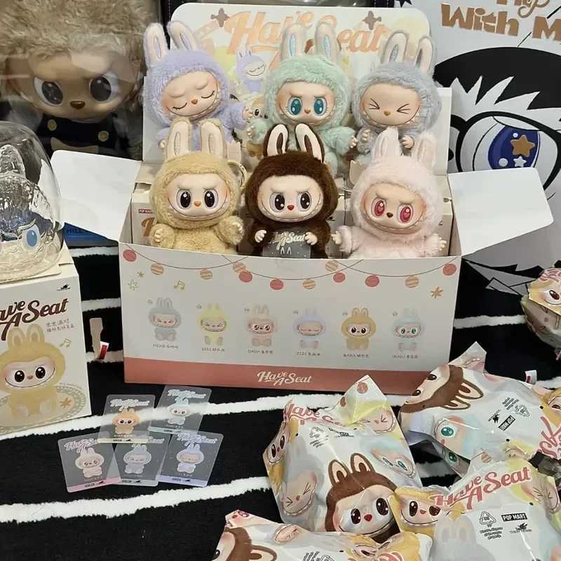 Hot The Monsters Have A Seat Series Labubu Vinyl Plush Doll Blind Box Toy Action Character Animation Model Mystery Box Gift SeriesT250318
