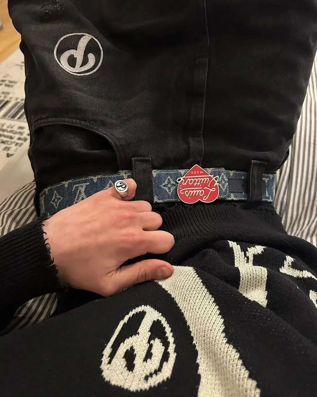 Y2k Men's Letter Printed Jeans Fashion Hip-Hop Trend Straight Casual Loose Lovers Street American Retro Pants Ins Hot