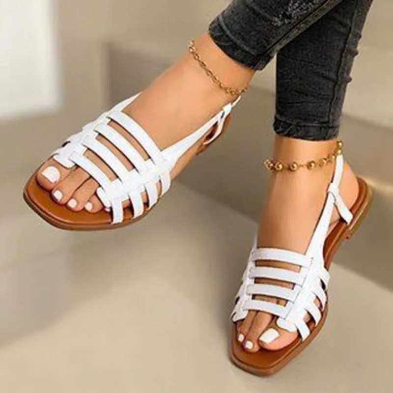 New Arrival Womens Shoes Plus Size 35-43 Womens Shoes Summer Hollow Roman Shoes Gladiator Open Toe Beach Apartment Womens Shoes T250318