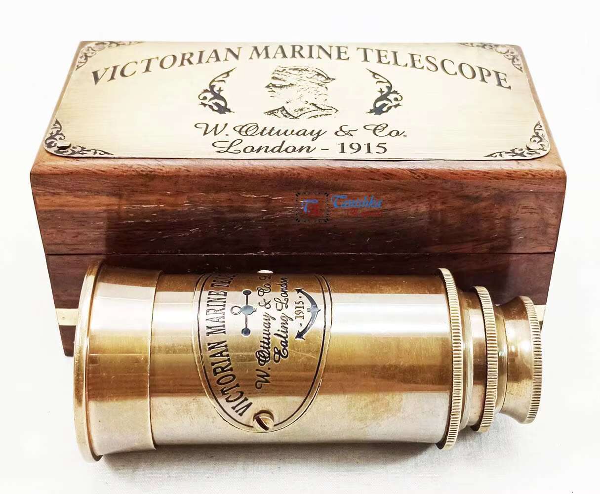 Victorian Marine London 1915 Engraved Telescope Christmas Pirates Spyglass Handheld Pirate Scope Boating Gift