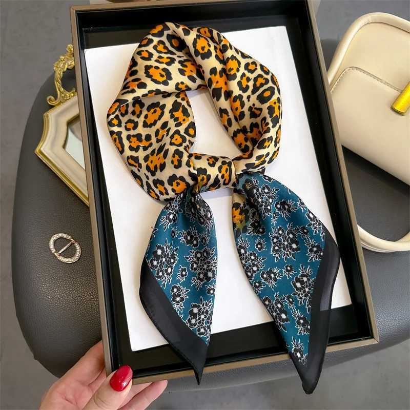 Luxury brand Leopard Print Square Scarf Wens Imitation Silk Scarf casual edition decoration small neck Scarf 70CMx70CM X250319