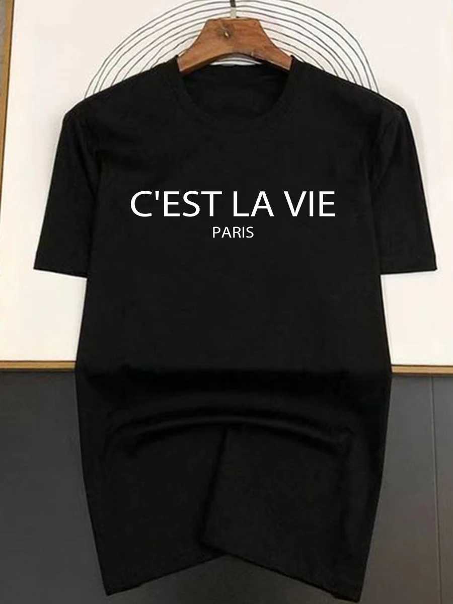 Summer Fashion Trend New Heavy Cotton T-shirt Letter Print Fashion High-end Fashion Brand Crew-neck Loose Short-sleeved T-shirtT250318